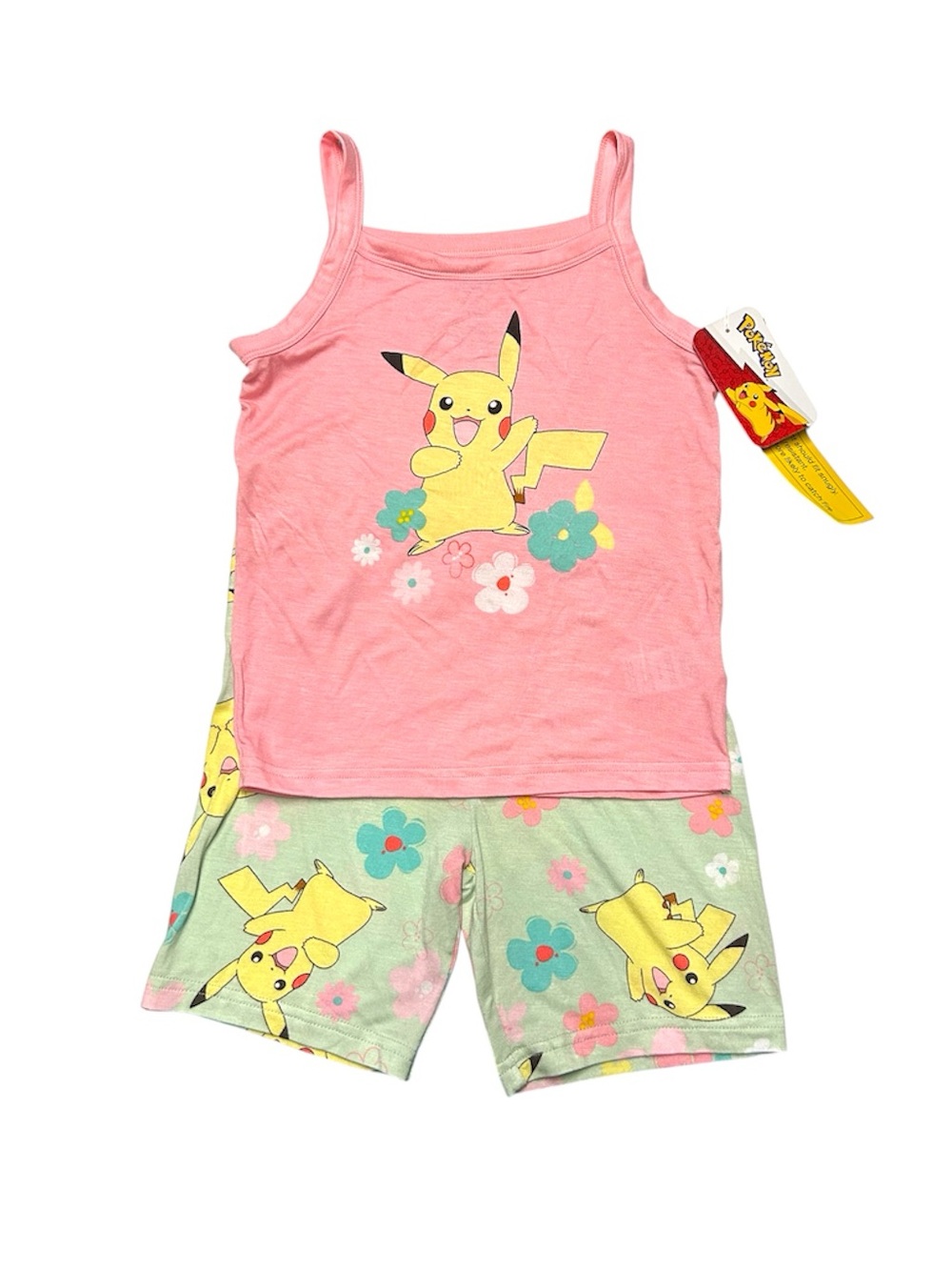 Pokemon Girls Pink Tank & Shorts Pajama Set
